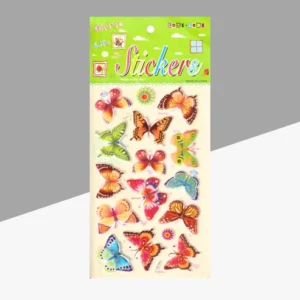 3D Colorful Butterfly  Sticker for Kids - Fun & Colorful Designs (Pack of 1)
