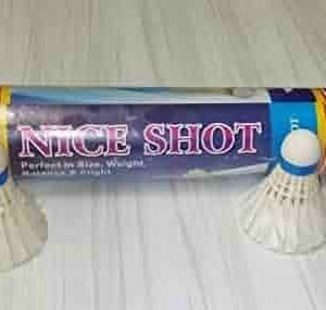 NICE SHOT Feder White Badminton Shuttlecock (Pack of 10 Shuttle)