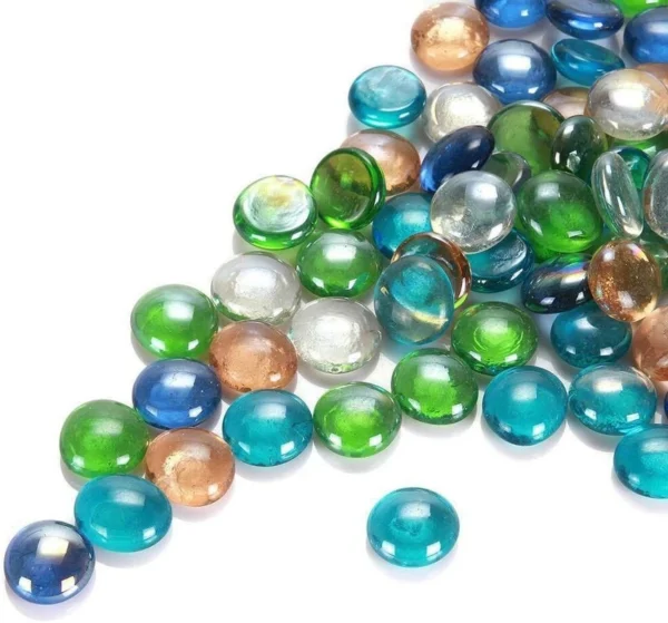 Colour Stone Polished Round Shape Glass Pebbles Stone For Glass Filler Aquarium Vase Fillers Plant Pots Home Garden & Outdoor Decoration