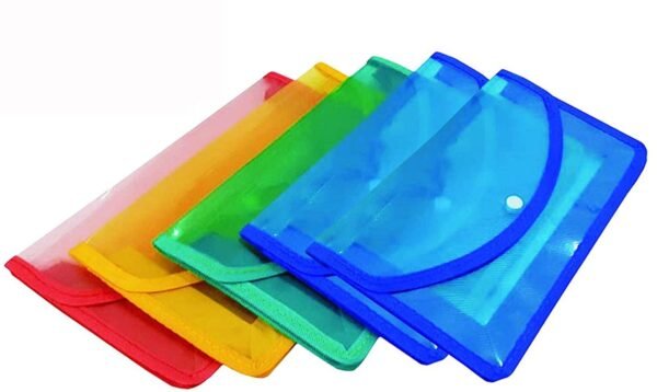 Plastic Flexi Button Bag Cheque Book Holder