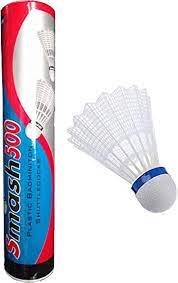 White Techno Smash 500 Nylon Badminton Shuttercock Pack of 10