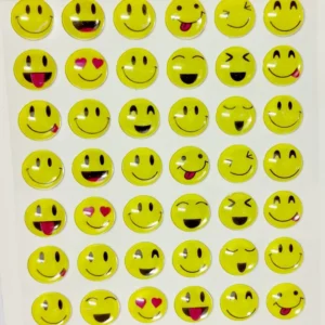 Crystal Smiley Emoji Face Stickers Sheet of 1