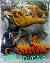 TOYS Wild Animals, Animal Play Set, Multicolor [Pack of 6 Animals]