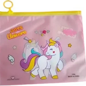 Unicorn  Transparent Cartoon Zipper Pencil  Pouches 1 Pcs