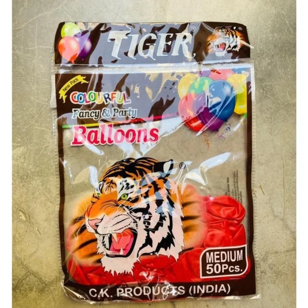 Tiger Red Medium Party Rubber Balloons [50 Piece]