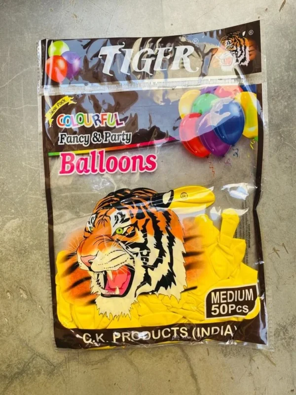 Tiger Yellow Rubber Party Balloons [50 Piece]